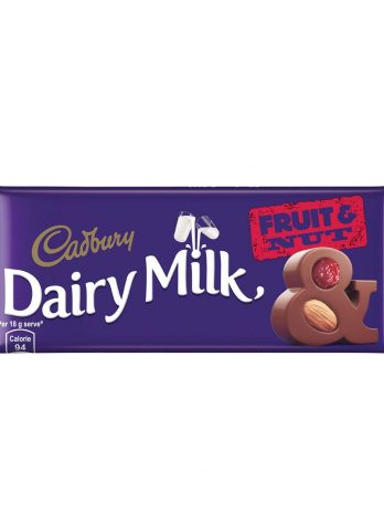 Cadbury Dairy Milk Chocolate Bar – Fruit and Nut, 38 g 40/-
