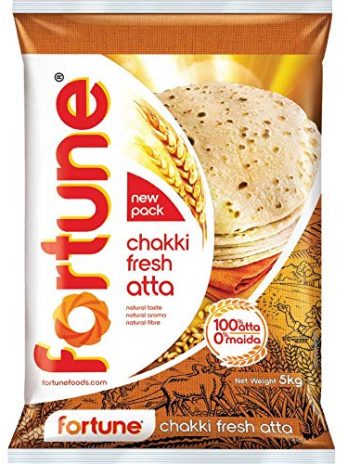 Fortune Chakki Fresh Atta, 5kg, 100% Atta 0% Maida