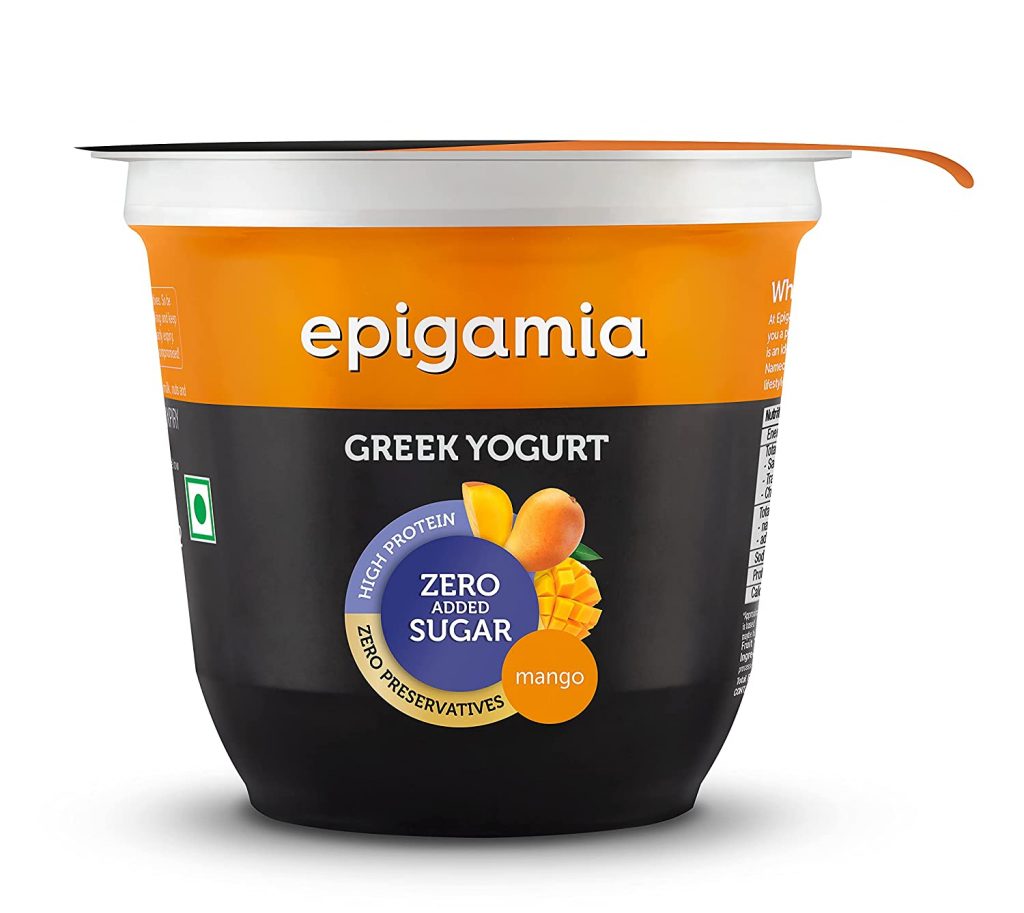 Epigamia Greek Yogurt No Added Sugar Alphonso Mango, 120 g